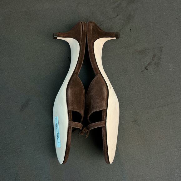 Reformation Stacy Espresso Suede Heeled Sandals Sz 9 - Picture 7 of 7